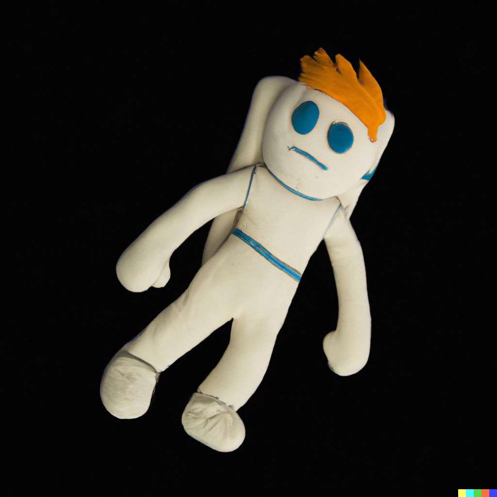 an astronaut, claymation cartoon